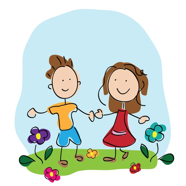 Niños tomados de la mano — Vector stock © bigfatnapoleon #8883562 Niños tomados de la mano — Vector stock © bigfatnapoleon #8883562