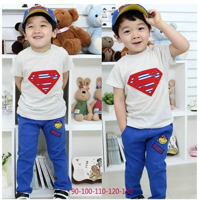 los niños varones ropa conjunto nuevo superman niños impresa ...