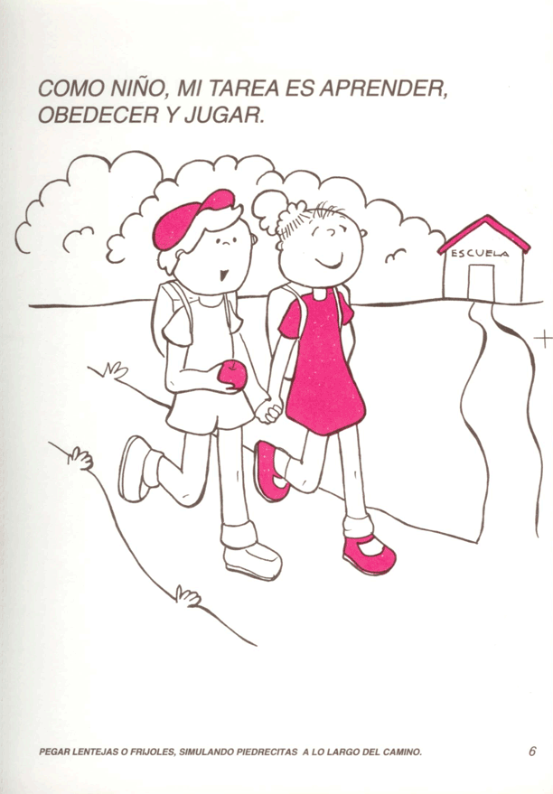 Niños Yendo al Escuela Colouring Pages