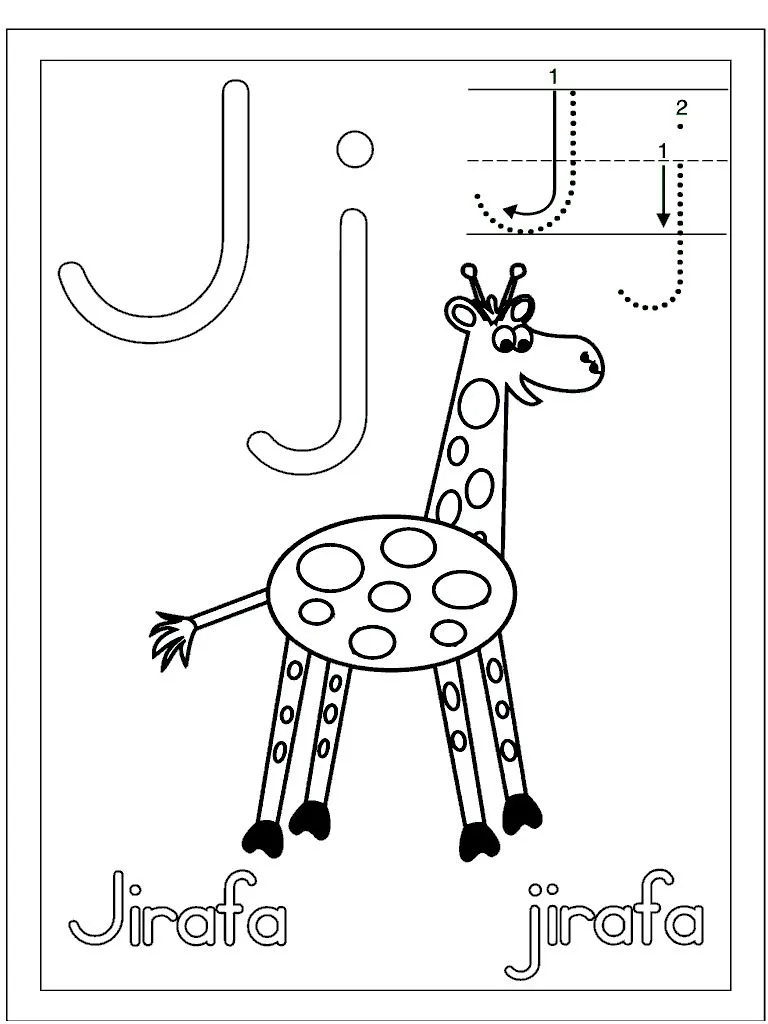 FICHAS DE CALIGRAFIA PARA NIÑOS:EL ABECEDARIO COLOREAR LETRA J ... FICHAS DE CALIGRAFIA PARA NIÑOS:EL ABECEDARIO COLOREAR LETRA J ...