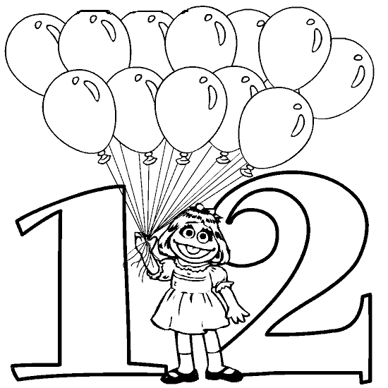 Numeros de Barrio Sesamo para colorear: 12 ~ Dibujos para Colorear ...
