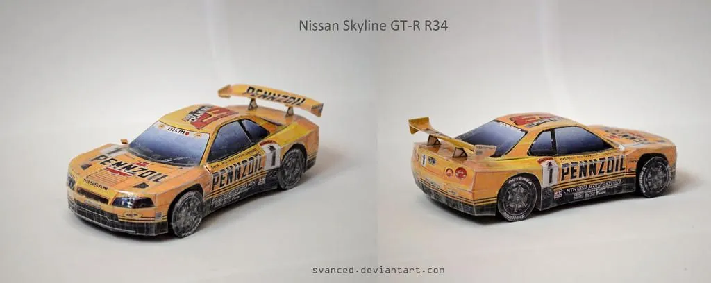 Nissan Skyline GT-R R34 Papercraft + DOWNLOAD by svanced on DeviantArt Nissan Skyline GT-R R34 Papercraft + DOWNLOAD by svanced on DeviantArt