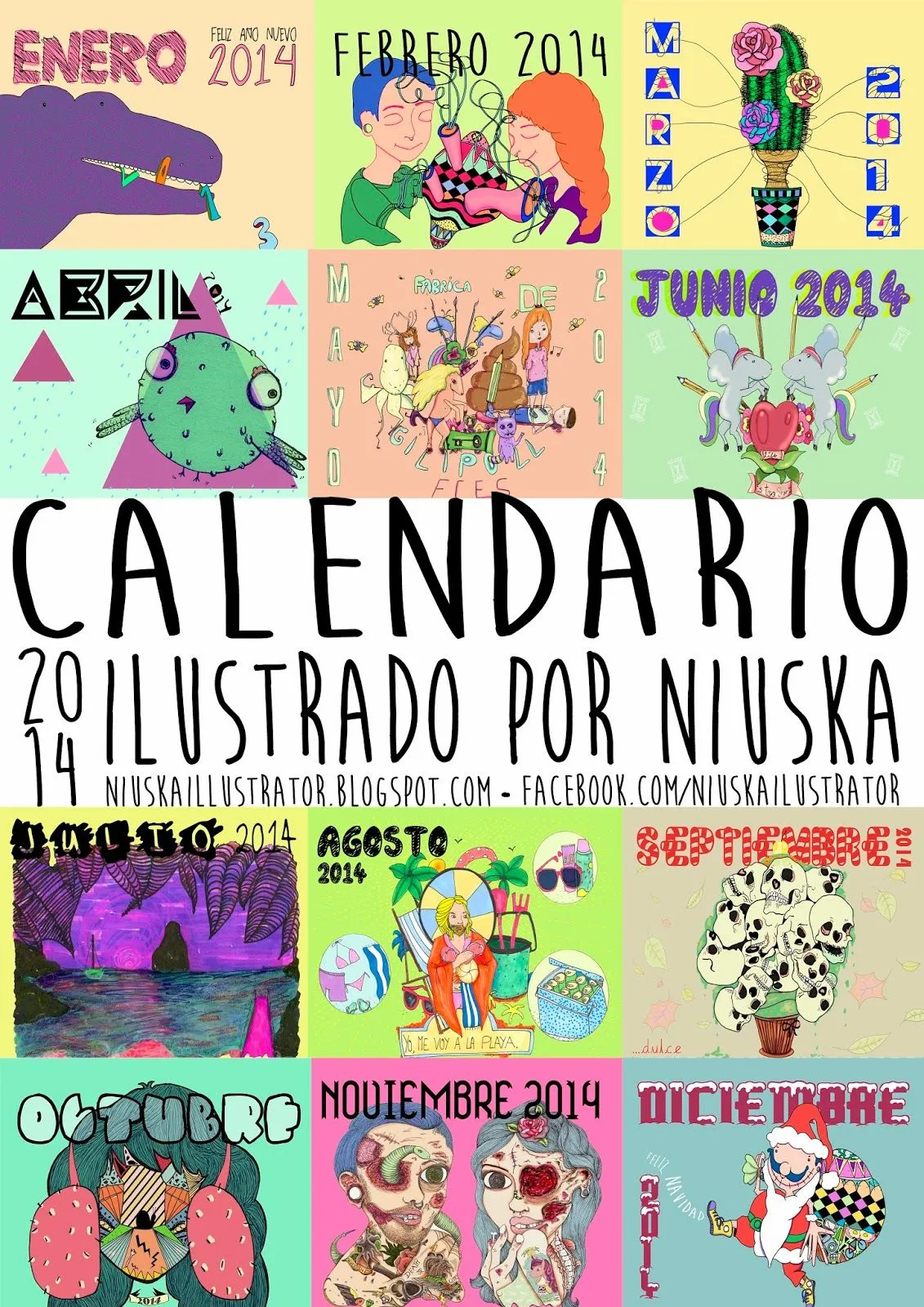 Niuska: CALENDARIO 2014 ILUSTRADO POR Niuska