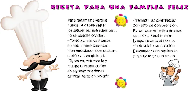 SEGUNDO NIVEL MATUTINO CELER: RECETA PARA UNA FAMILIA FELIZ SEGUNDO NIVEL MATUTINO CELER: RECETA PARA UNA FAMILIA FELIZ