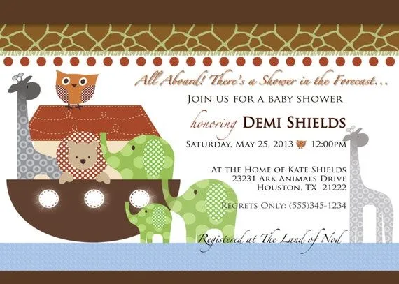 Noah's Ark Baby Shower Invitation por TamilynGardnerStudio en Etsy Noah's Ark Baby Shower Invitation por TamilynGardnerStudio en Etsy