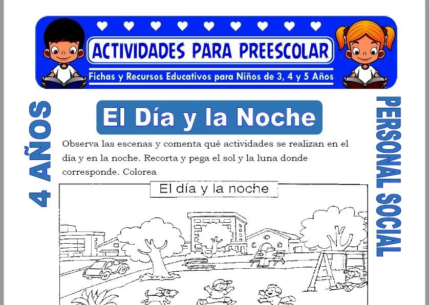 El Día y la Noche para Niños de 4 Años | Actividad Preescolar – 2023 El Día y la Noche para Niños de 4 Años | Actividad Preescolar – 2023