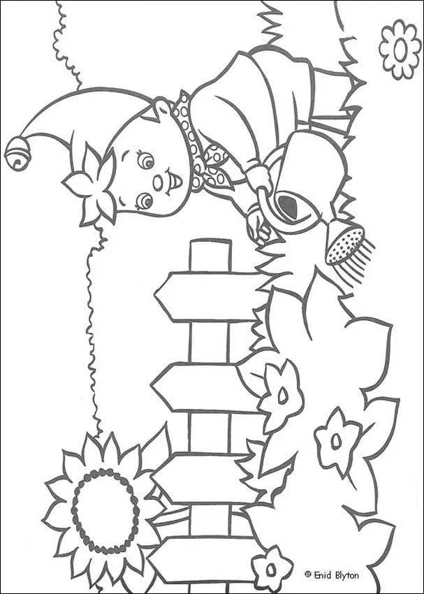 Noddy para pintar, Noddy riega el jardín para imprimir