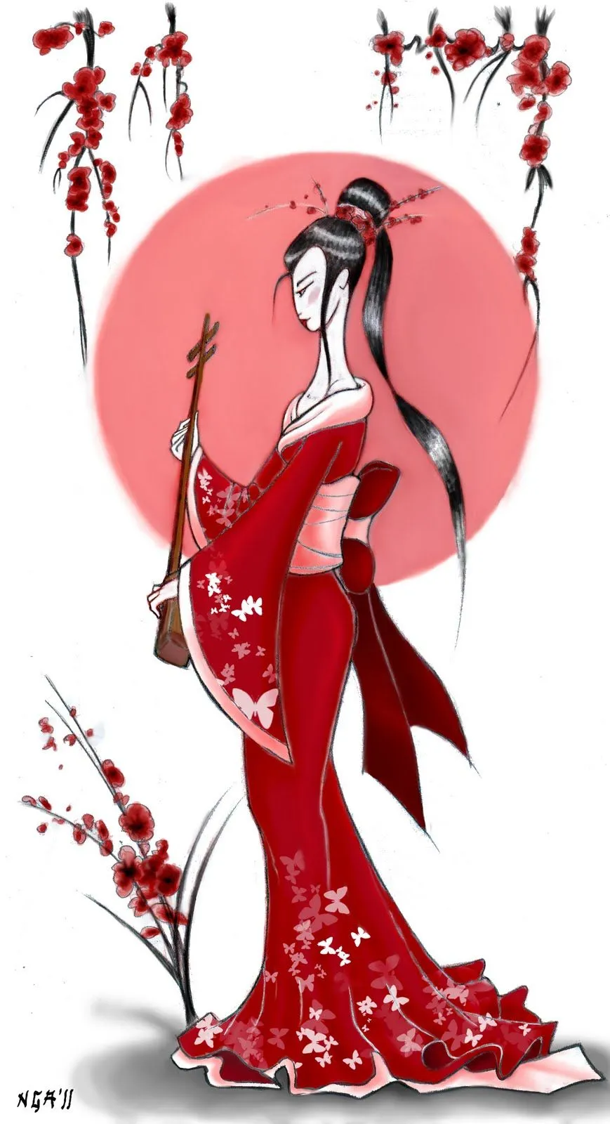 Noelia Art Blog: GEISHA CON SHAMISEN