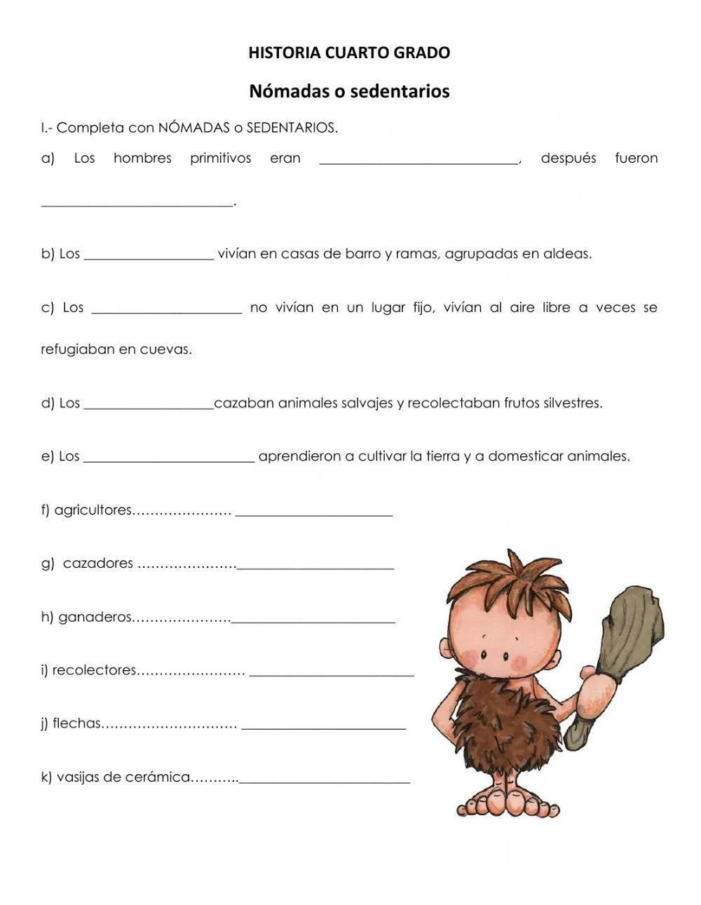 Nómadas y sedentarios interactive worksheet | Live Worksheets