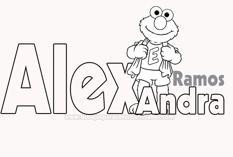Nombre Alexandra Ramos para colorear ~ Dibujos para Colorear Infantil