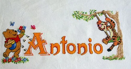 Nombre de Antonio en punto de cruz : Labores en Punto de Cruz Nombre de Antonio en punto de cruz : Labores en Punto de Cruz