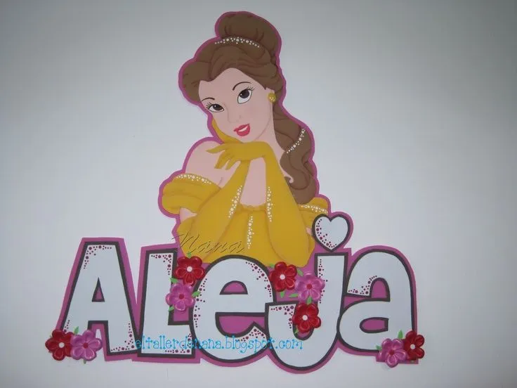 Nombre con aplique de la Princesa Bella de Dsiney | NOMBRES EN ...