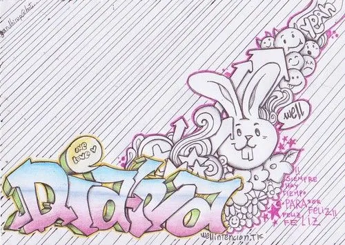 Nombre diana en graffiti - Imagui