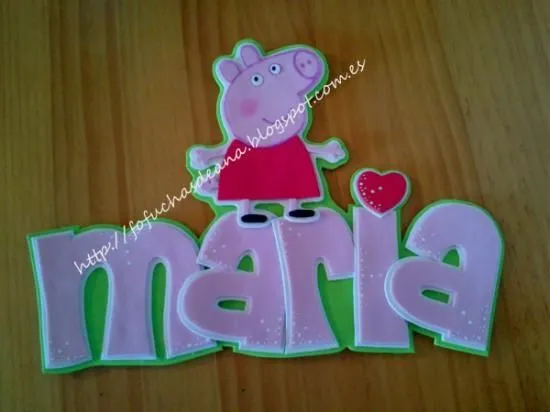 Nombre goma eva peppa pig | Fieltro y fofuchas | Pinterest | Peppa ...