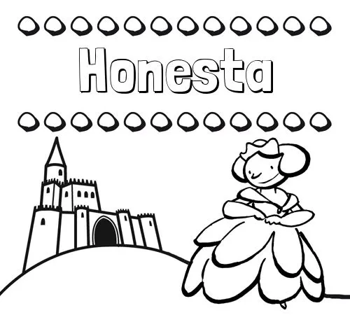 Nombre Honesta: Dibujos para colorear su nombre y una princesa Nombre Honesta: Dibujos para colorear su nombre y una princesa