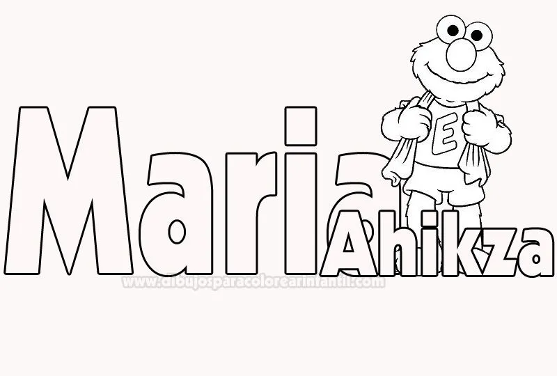Nombre Maria Ahikza para colorear ~ Dibujos para Colorear Infantil Nombre Maria Ahikza para colorear ~ Dibujos para Colorear Infantil