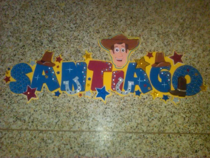 Nombre con motivo de Woody | Mis trabajos en foami | Pinterest