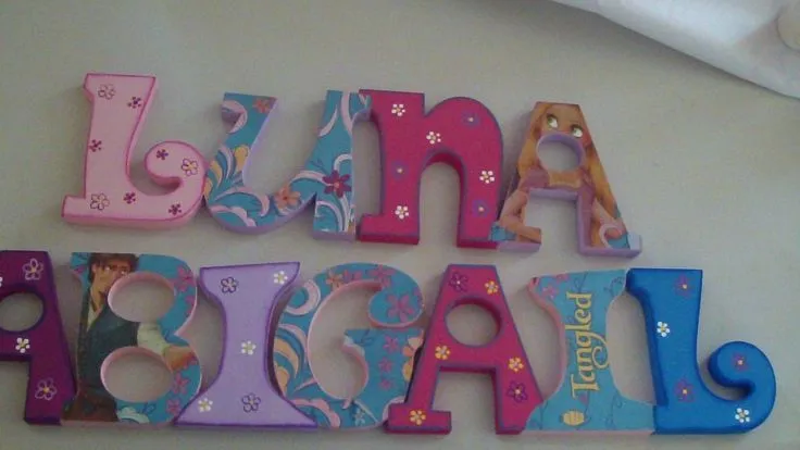 Nombre de niña, de trupan con tecnica de decoupage. | Lucia ...