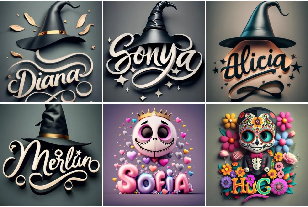 Mi Nombre Personalizado: Nombres Brujas Lindas 3D Mi Nombre Personalizado: Nombres Brujas Lindas 3D