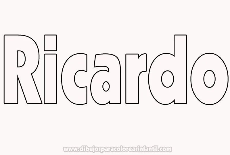 Nombre Ricardo para colorear ~ Dibujos para Colorear Infantil