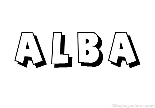 Nombres para colorear: Alba ~ Dibujos para Colorear Infantil