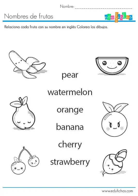 nombres de frutas en inglés | Classroom | Pinterest