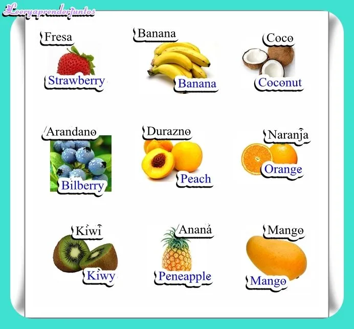 Nombres de frutas en inglés y español con su dibujos juntos todos ... Nombres de frutas en inglés y español con su dibujos juntos todos ...