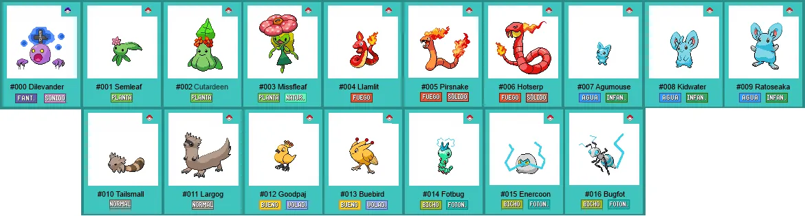 Nombres de los pokemon - Imagui