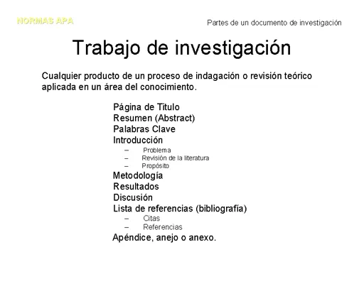 Normas APA para elaborar trabajos de investigación - Monografias.com