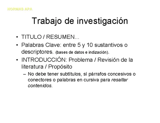 Normas APA para elaborar trabajos de investigación - Monografias.com Normas APA para elaborar trabajos de investigación - Monografias.com