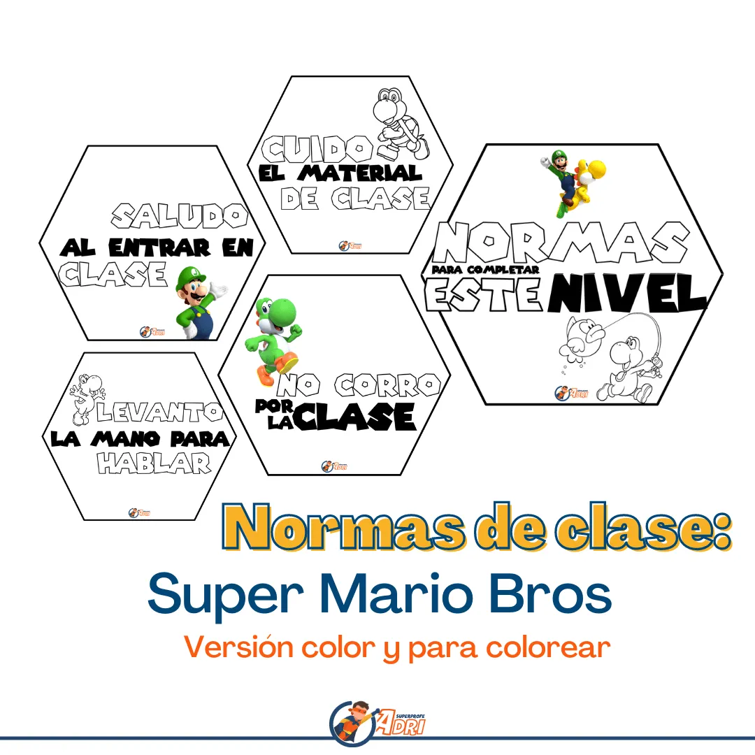 Normas de convivencia Mario Bros. - Aula en Juego Normas de convivencia Mario Bros. - Aula en Juego