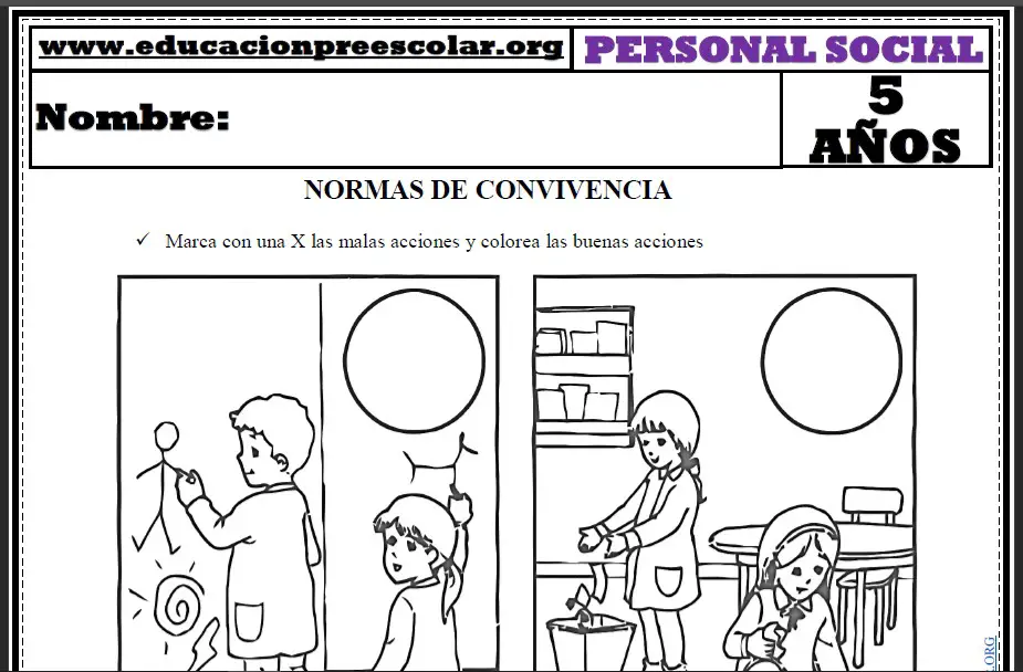 Normas de Convivencia Para Niños de 5 Años — Educación Preescolar Normas de Convivencia Para Niños de 5 Años — Educación Preescolar