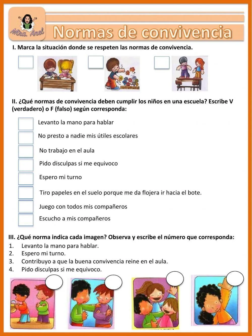 Normas de convivencia worksheet | Live Worksheets Normas de convivencia worksheet | Live Worksheets