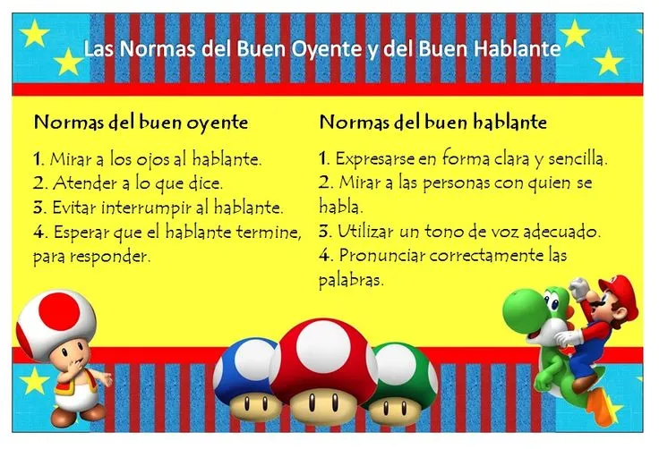 Las normas del buen oyente y del buen hablante | Home school ideas ...