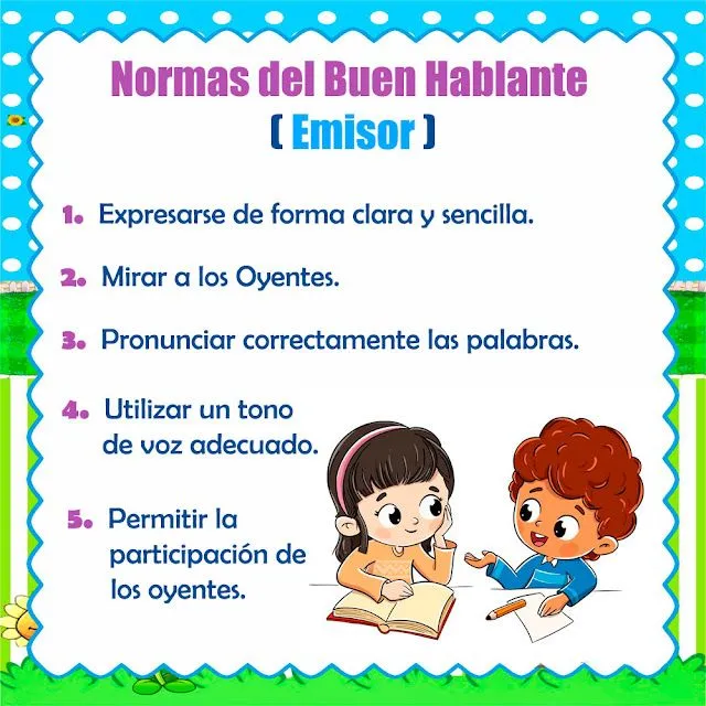 ▷ NORMAS del Buen OYENTE y del Buen HABLANTE para NIÑOS