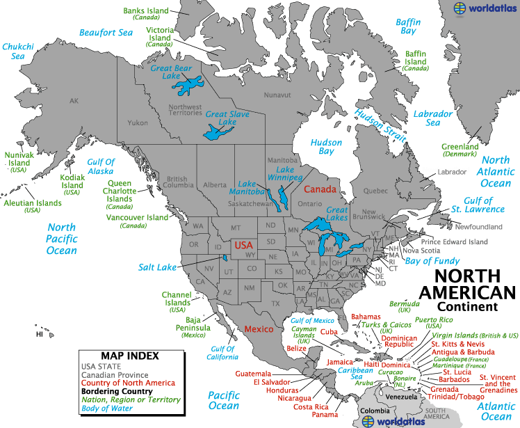 North America Map - Map of North America, North American Map ... North America Map - Map of North America, North American Map ...
