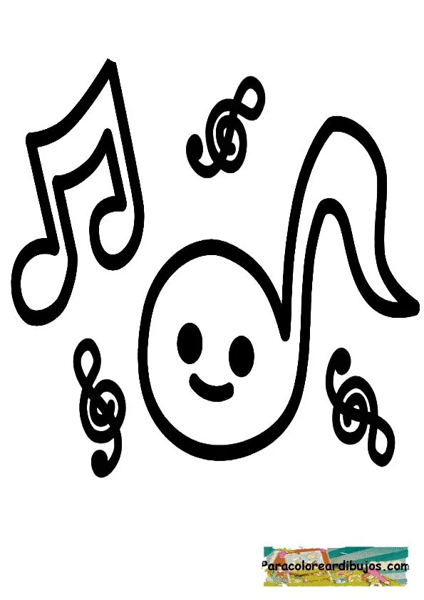 notas musicales para colorear | Colorear dibujos notas musicales para colorear | Colorear dibujos