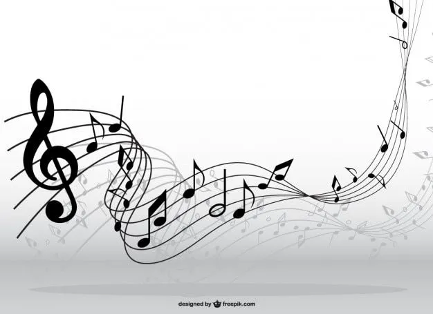 Notas musicales en movimiento | Descargar Vectores gratis