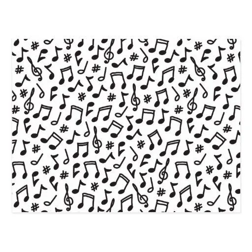 De las notas musicales del negro del blanco modelo postal | Zazzle De las notas musicales del negro del blanco modelo postal | Zazzle