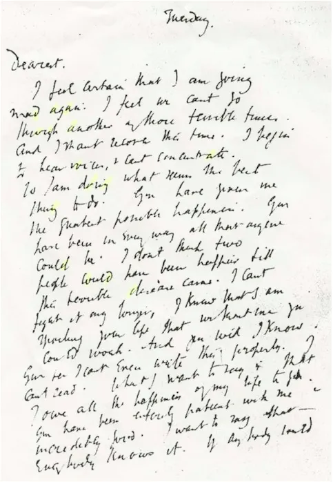 Noticias CHFG: La nota de suicidio escrita a mano de Virginia ...