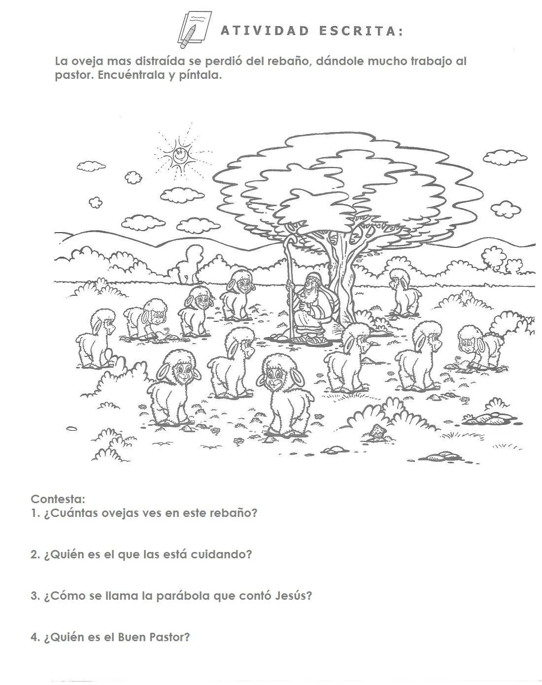 ME ABURRE LA RELIGIÓN: La oveja perdida. Actividades ME ABURRE LA RELIGIÓN: La oveja perdida. Actividades