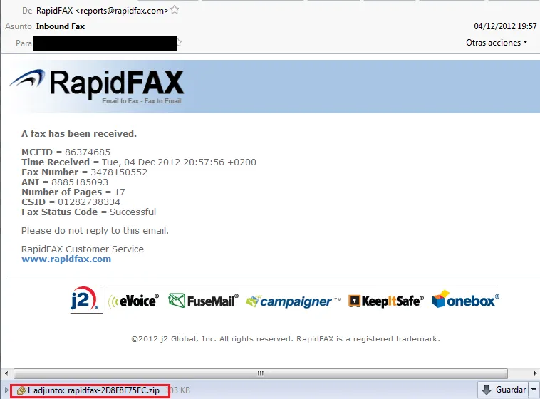 Noticias ZMA: [ALERTA] Más correos de falsos faxes siguen ...