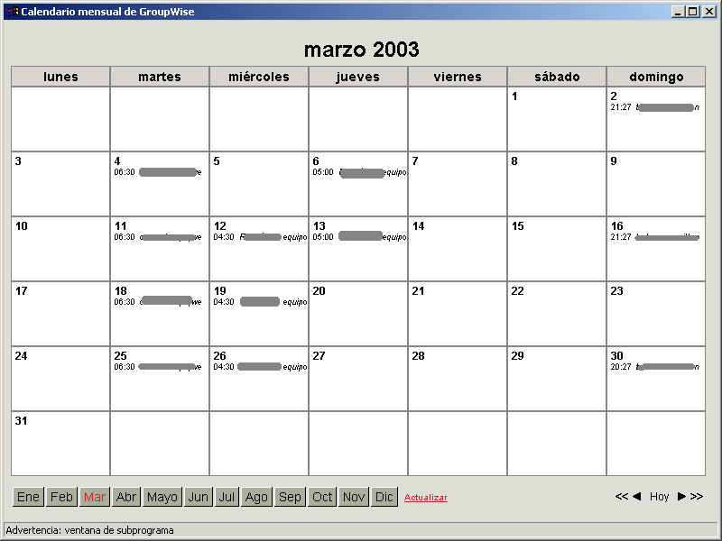 Novell Documentation: GroupWise 6.5 - Uso del Calendario de WebAccess Novell Documentation: GroupWise 6.5 - Uso del Calendario de WebAccess