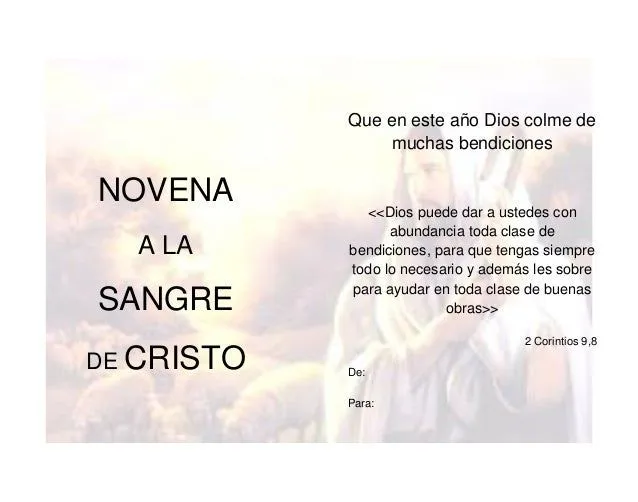 Novena a la sangre de cristo 1