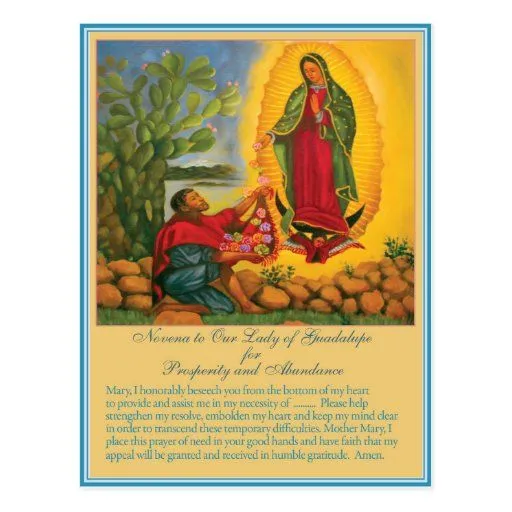 Novena a nuestra señora de Guadalupe Postal de Zazzle.