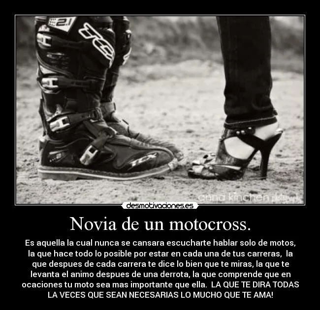 Novia de un motocross. | Desmotivaciones