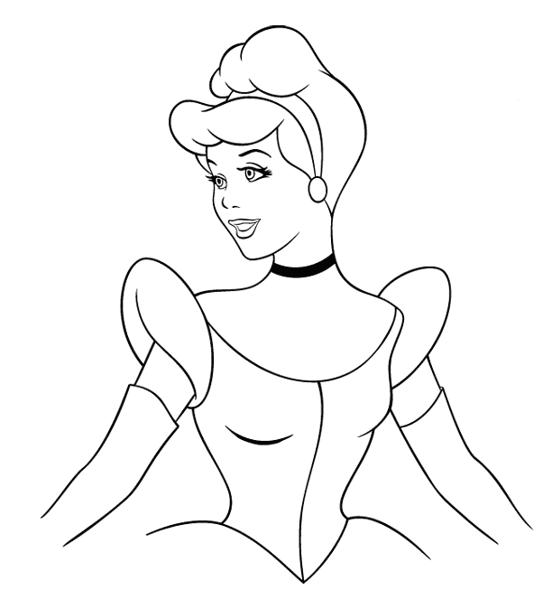 Hermosa princesa Cenicienta para pintar y colorear | Dibujos para ...