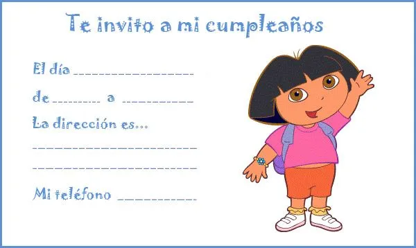 Invitación de cumpleaños Dora :: Dora la exploradora