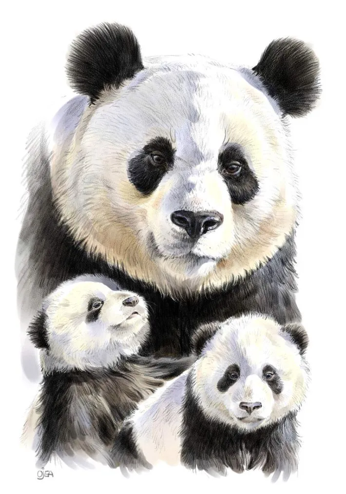 Dibujos de pandas a lapiz - Imagui