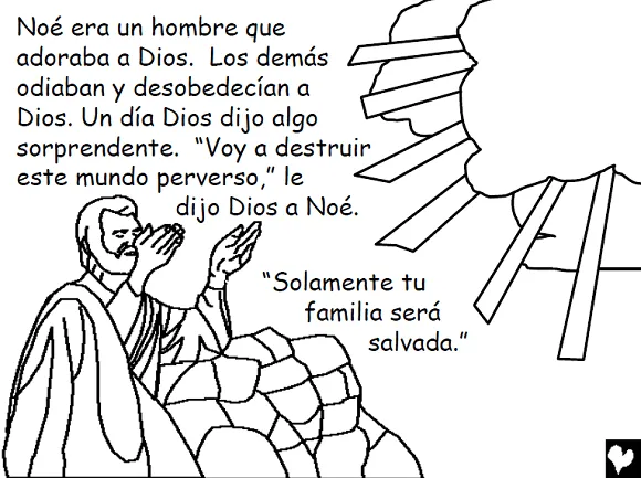 Historia bíblica de "Noé y el Gran diluvio" para colorear ...